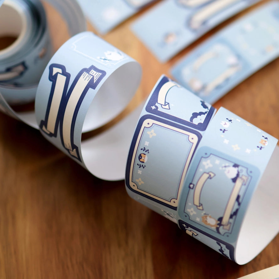Sparkles and Clouds (Kiss Cut) Paper Roll Labels