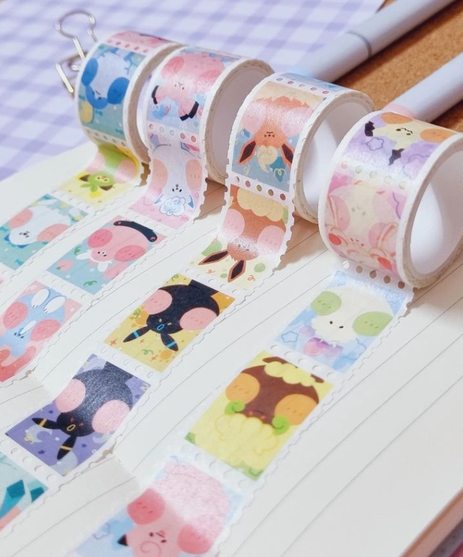 Chubbimon Stamp Washi Tape - Starter Squad