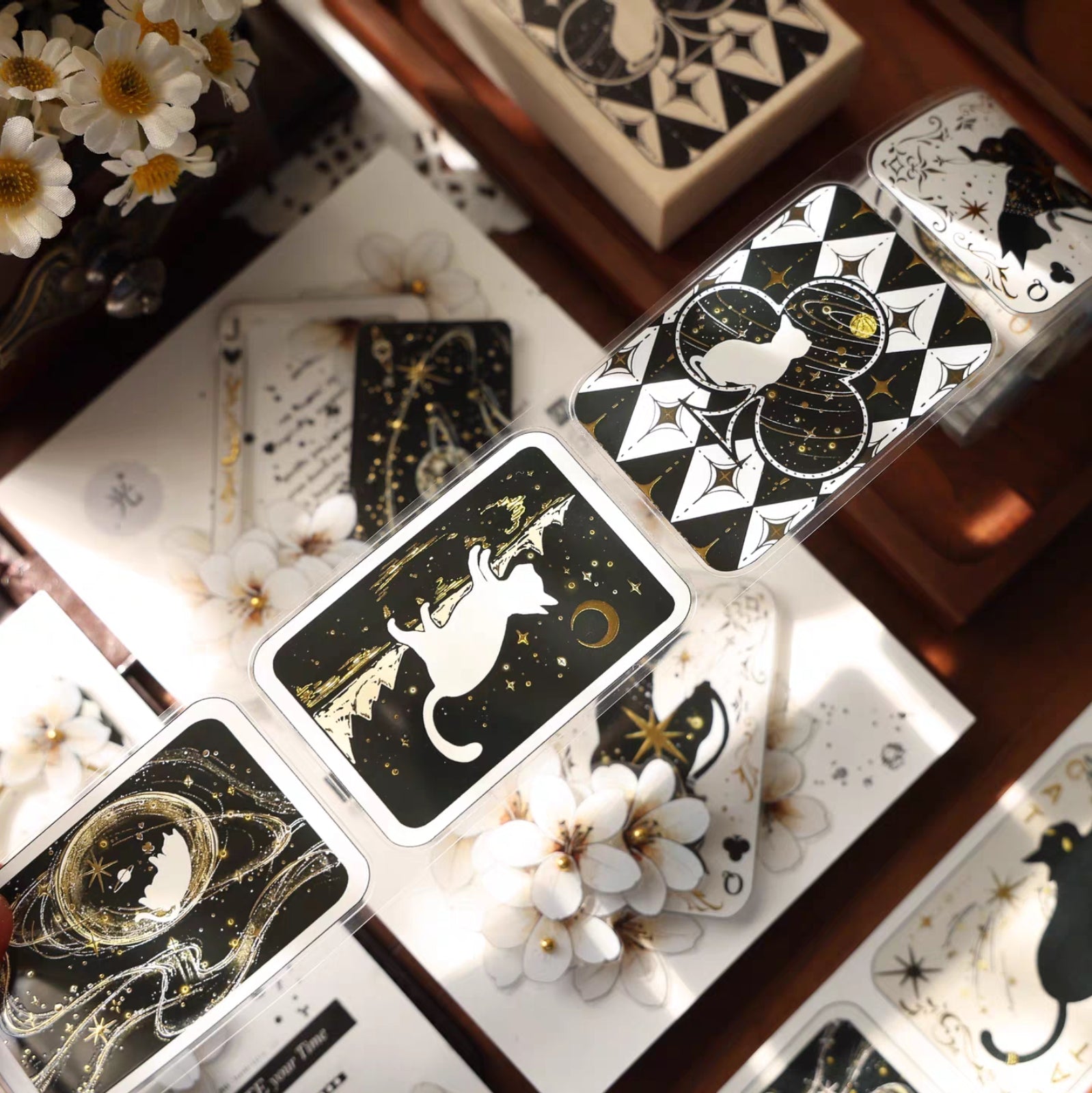 Star Tarot Notes Kiss-Cut Gold Foil-Stamped Tape