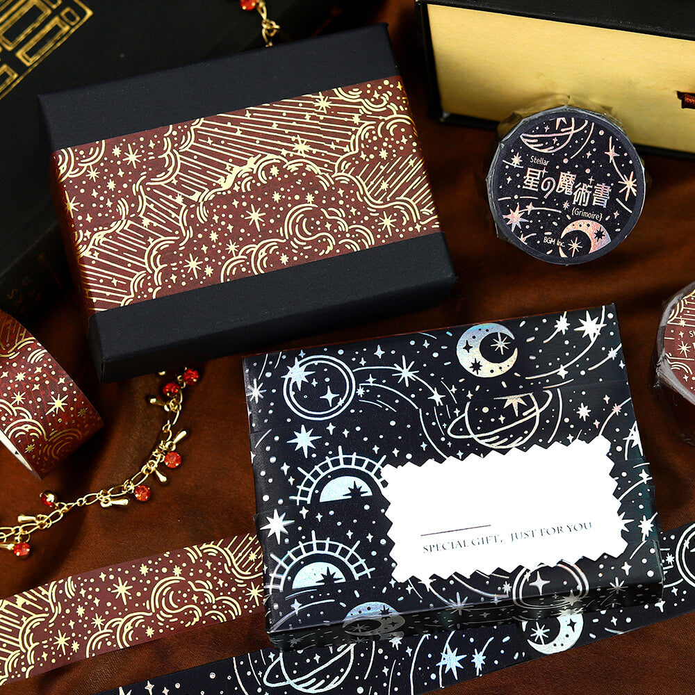 Star Magic Book Silver Foil-stamped Washi Tape  - Darkness