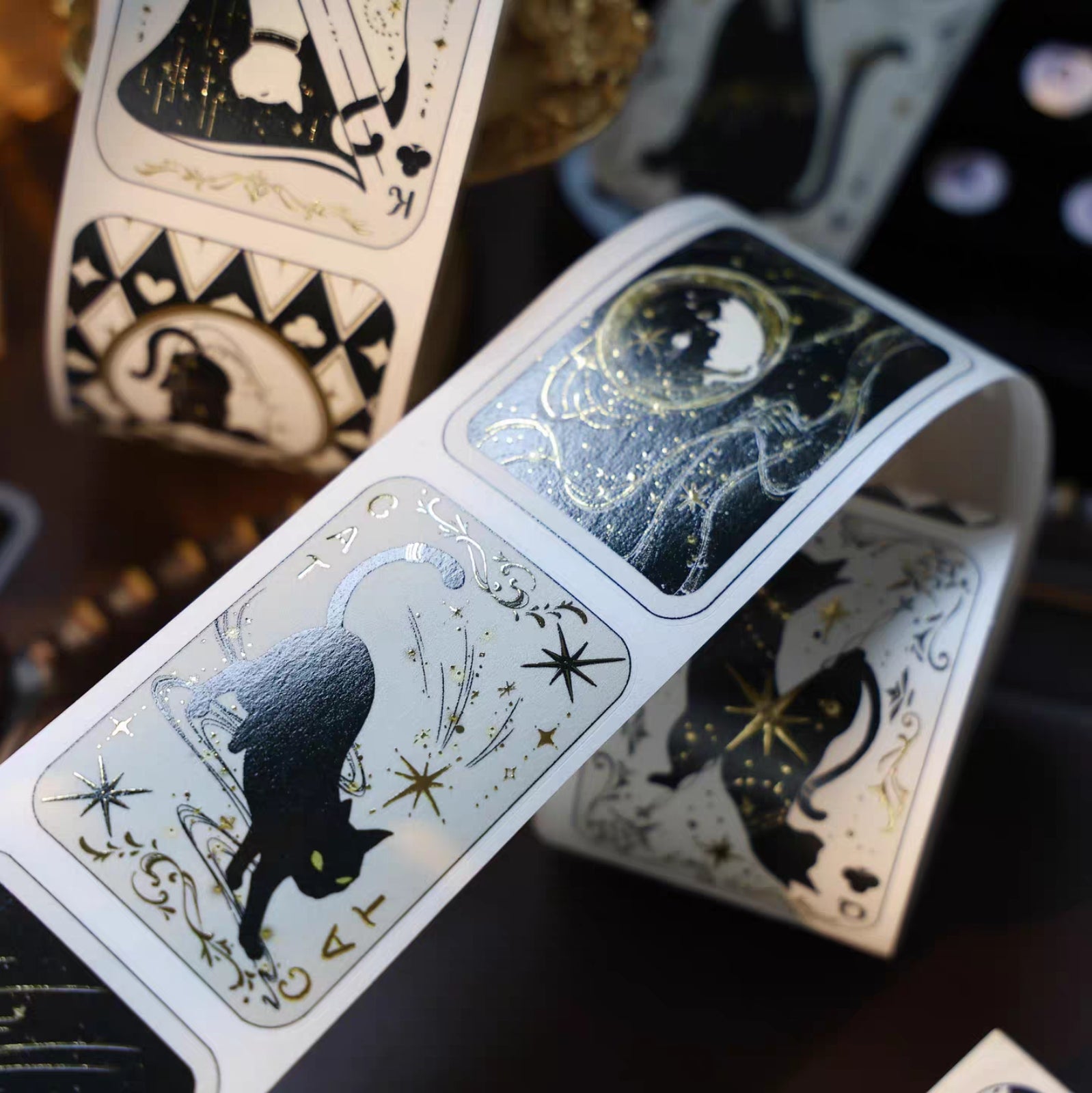 Star Tarot Notes Kiss-Cut Gold Foil-Stamped Tape