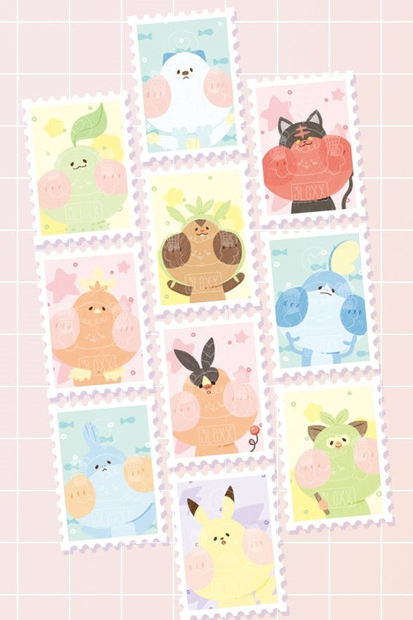 Chubbimon Stamp Washi Tape - Starter Squad