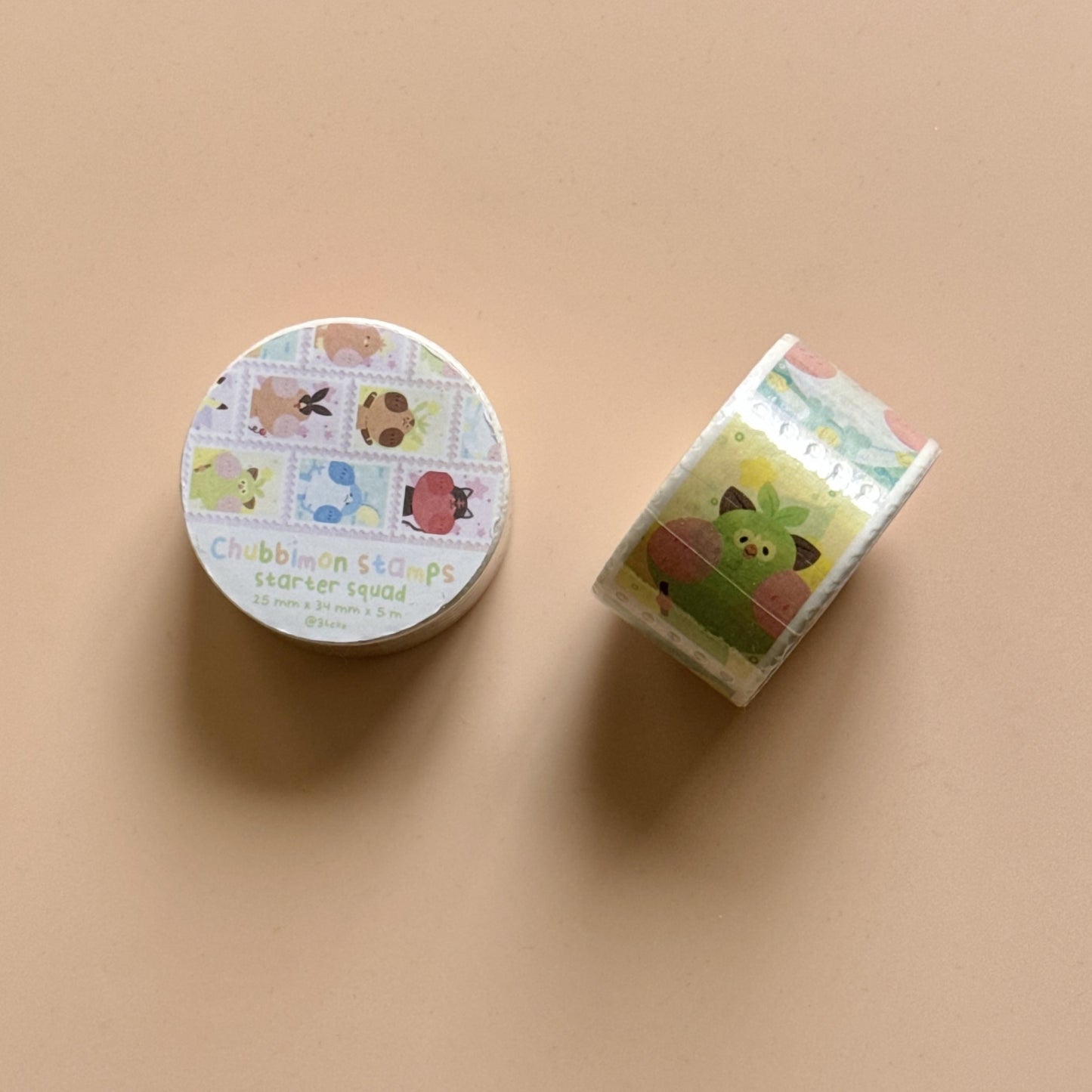 Chubbimon Stamp Washi Tape - Starter Squad