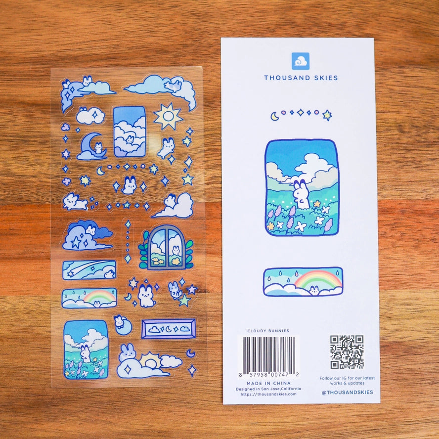 Cloudy Bunnies Clear Sticker Sheet
