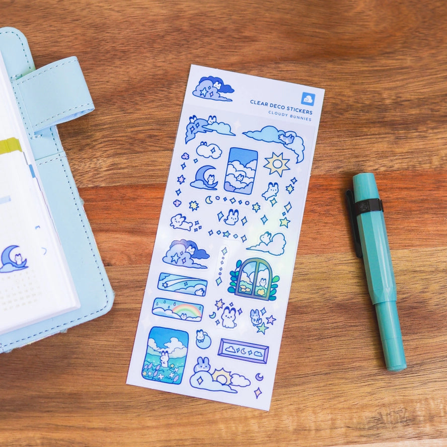 Cloudy Bunnies Clear Sticker Sheet