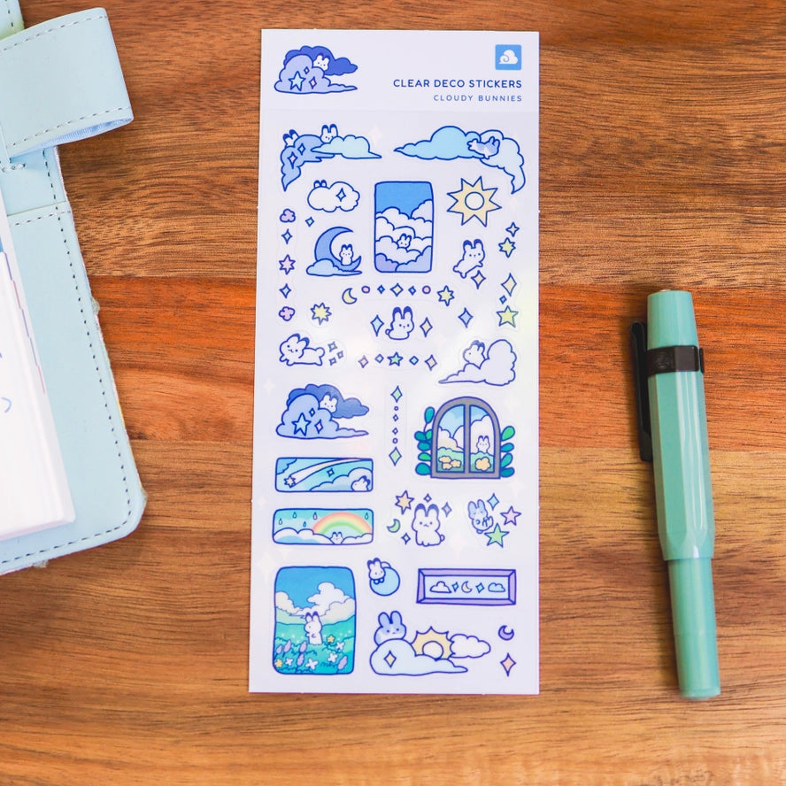 Cloudy Bunnies Clear Sticker Sheet