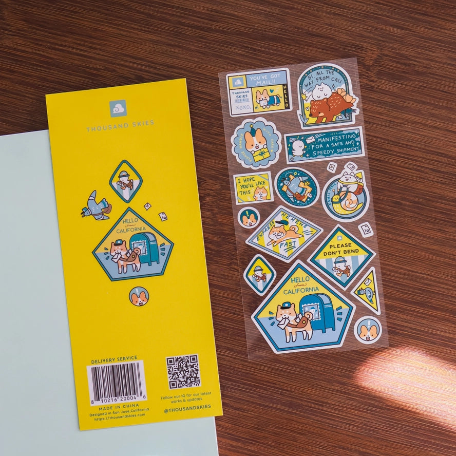 Delivery Service Clear Sticker Sheet