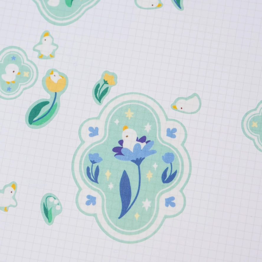 Flower Duck Washi Sticker Sheet