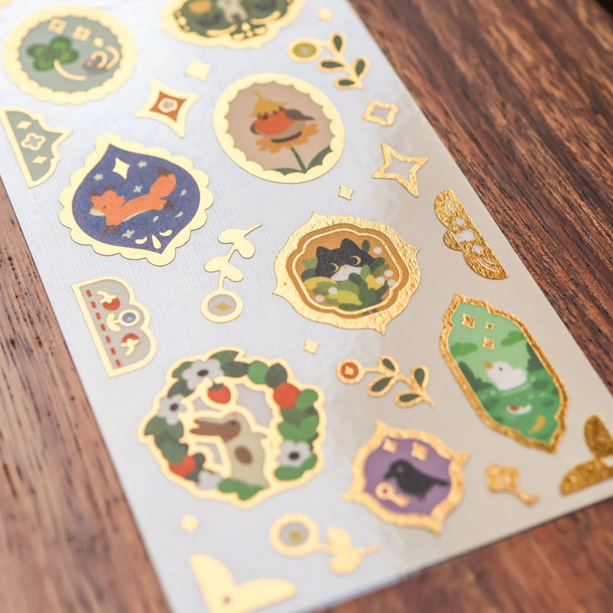 Retro Frames (Gold Foil) Washi Sticker Sheet