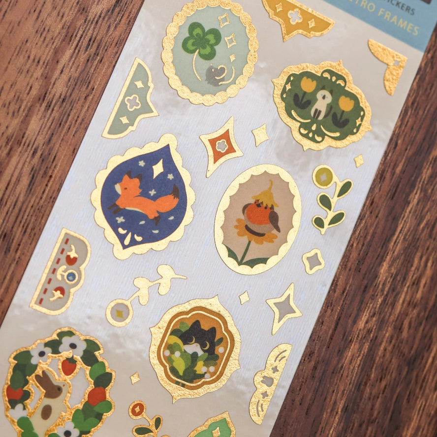 Retro Frames (Gold Foil) Washi Sticker Sheet
