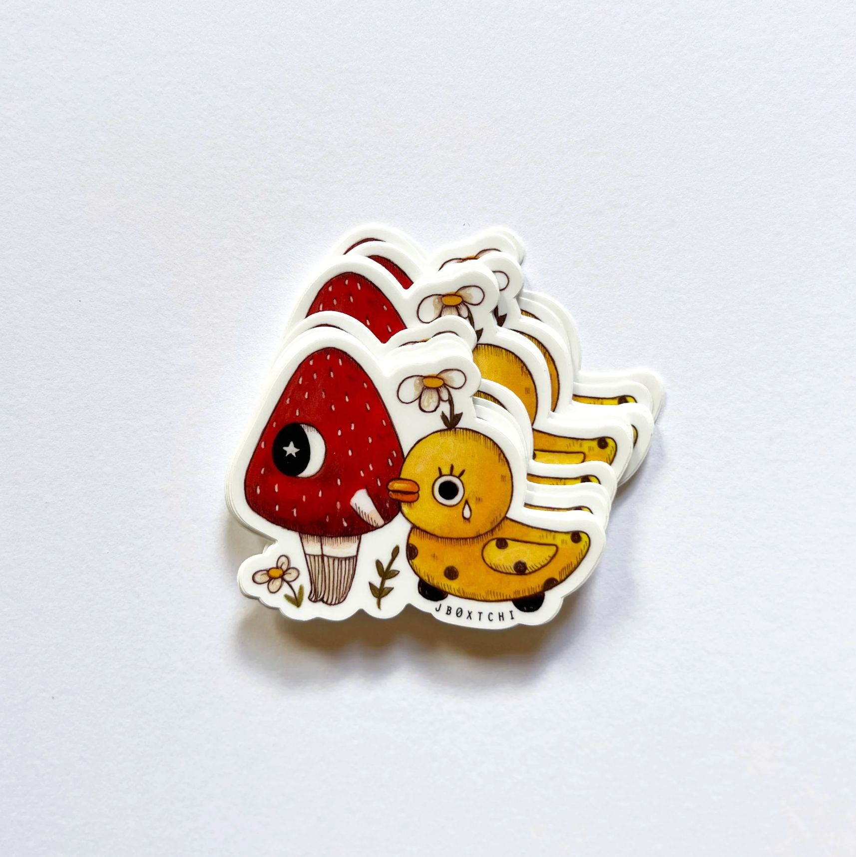 Strawberry and Duck Die-Cut Sticker