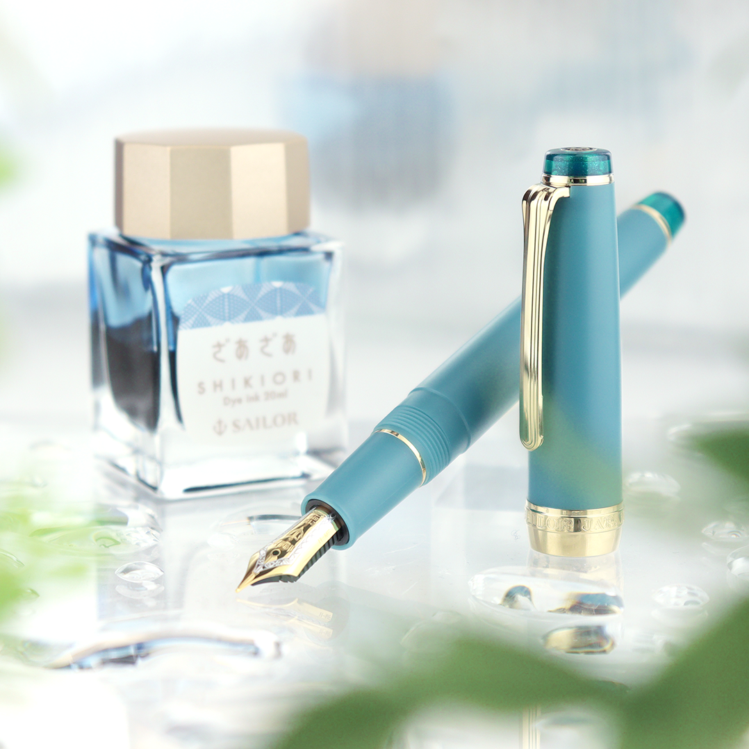 Shikiori Amaoto Professional Gear Slim Fountain Pen - Summer Rain