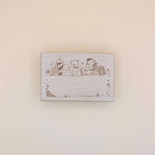 Teddy Christmas Message Stamp