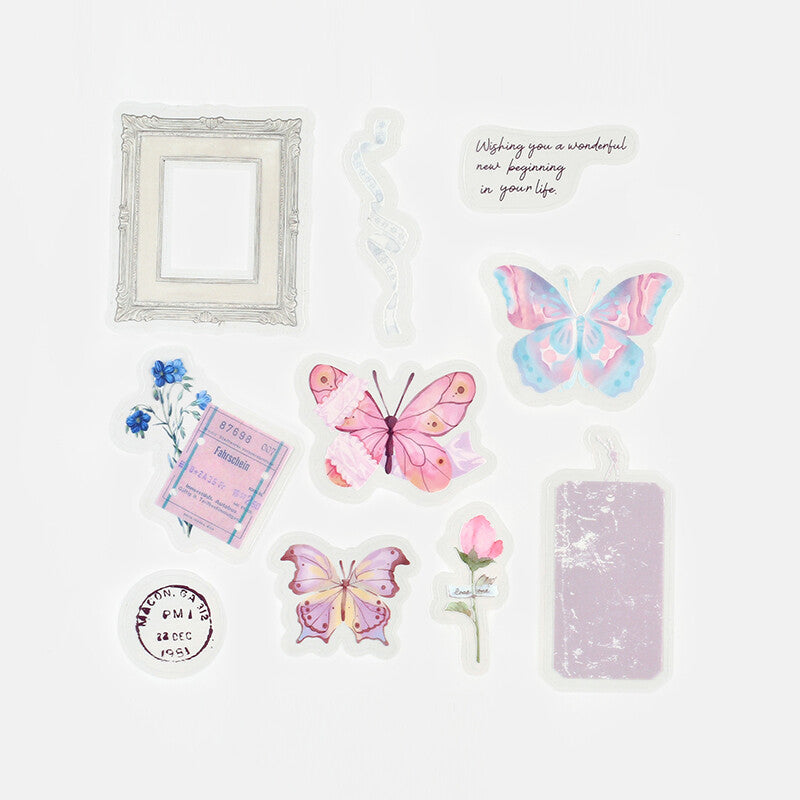 Museum PET sticker flakes designed by BGM - Butterfly Dream