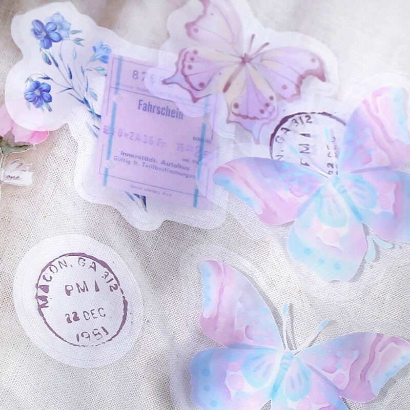 Museum PET sticker flakes designed by BGM - Butterfly Dream
