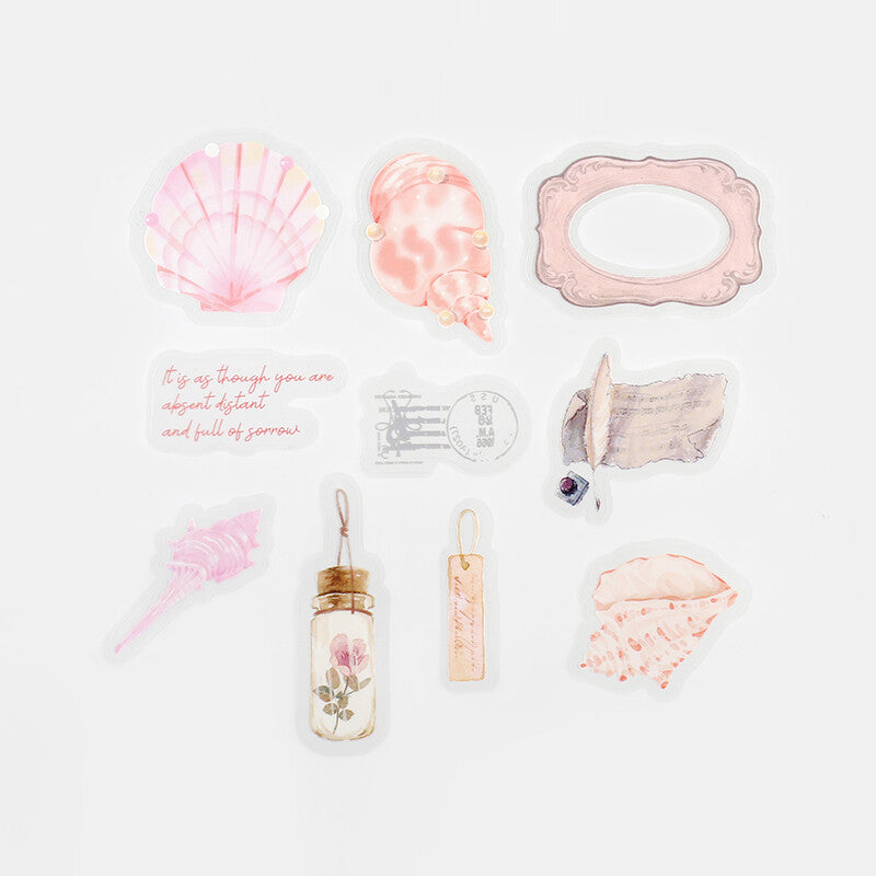 Museum Clear sticker flakes designed by BGM - Cherry Blossom Shell