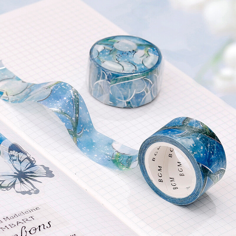 Watercolour Flower Foil-stamped Washi Tape - Suzuran