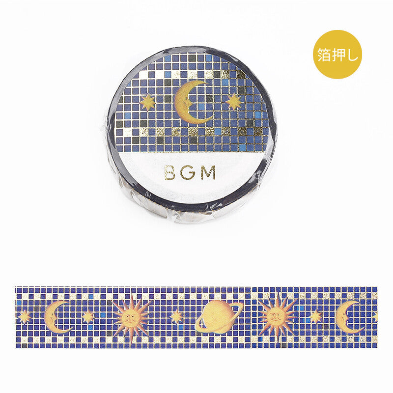 Tile Art Foil-stamped Washi Tape - Universe