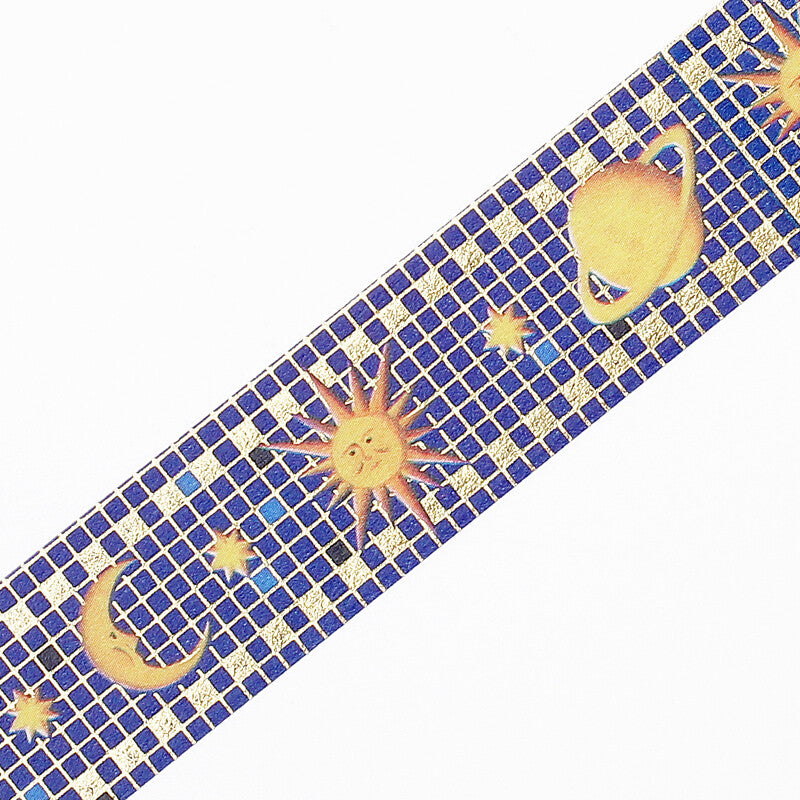 Tile Art Foil-stamped Washi Tape - Universe