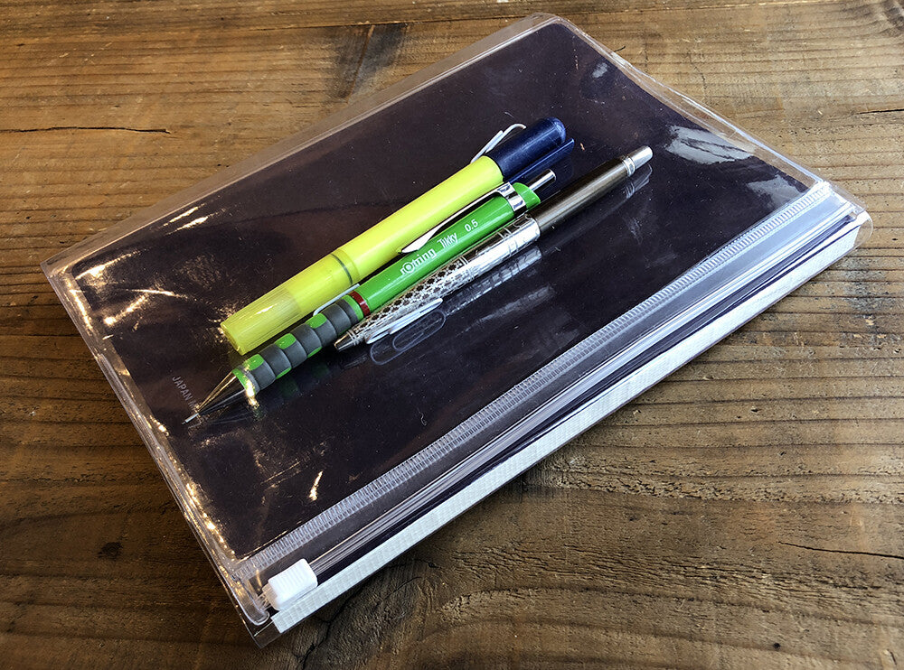 Nouto A5-Size Transparent Notebook Cover with Zipper Pocket