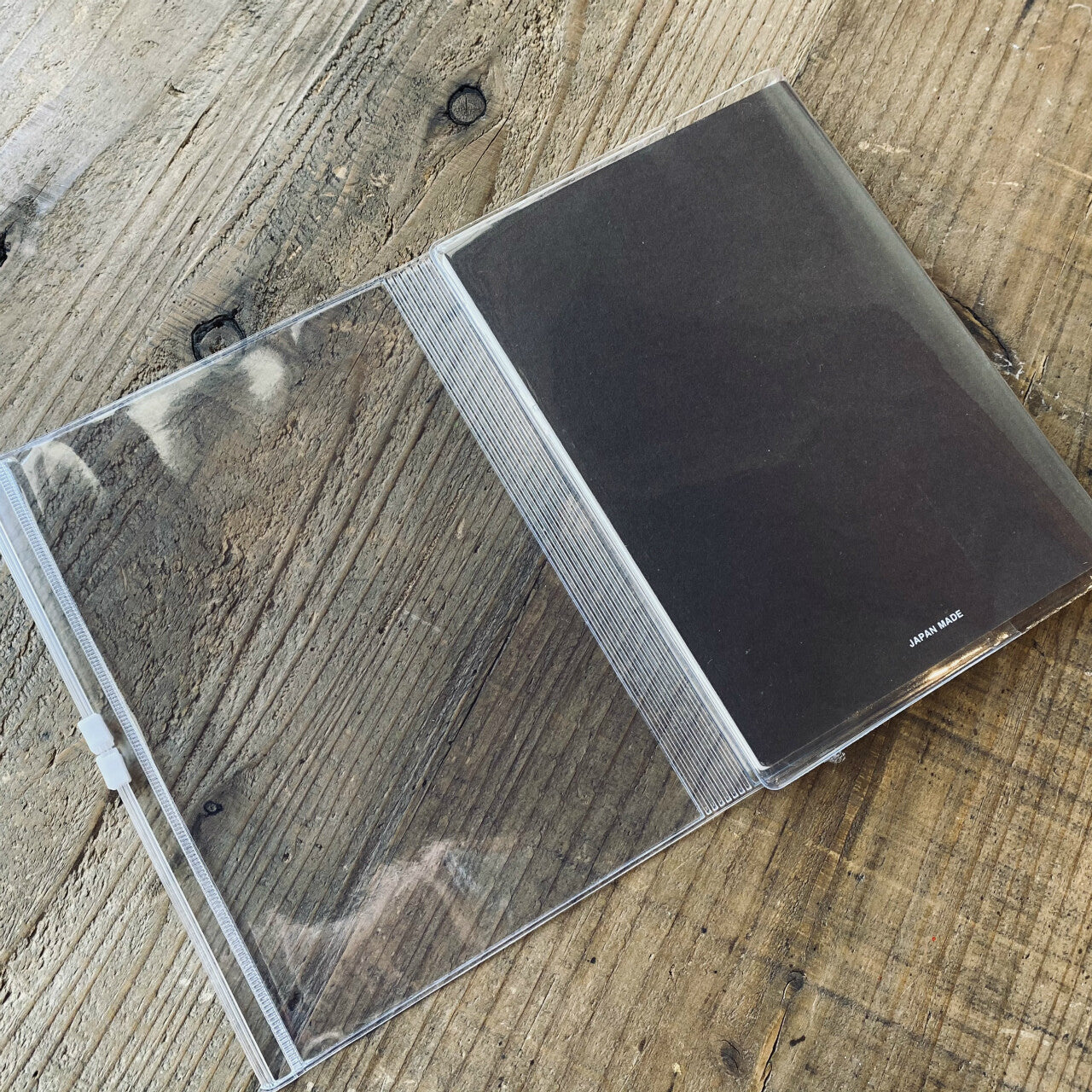 Nouto A5-Size Transparent Notebook Cover with Zipper Pocket