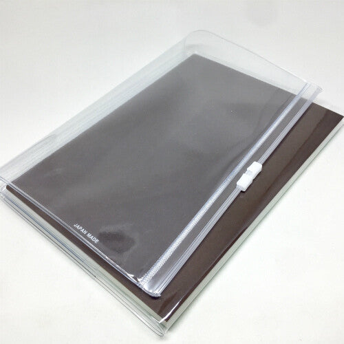 Nouto A5-Size Transparent Notebook Cover with Zipper Pocket