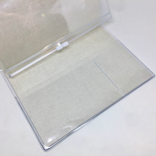 Nouto A5-Size Transparent Notebook Cover with Zipper Pocket