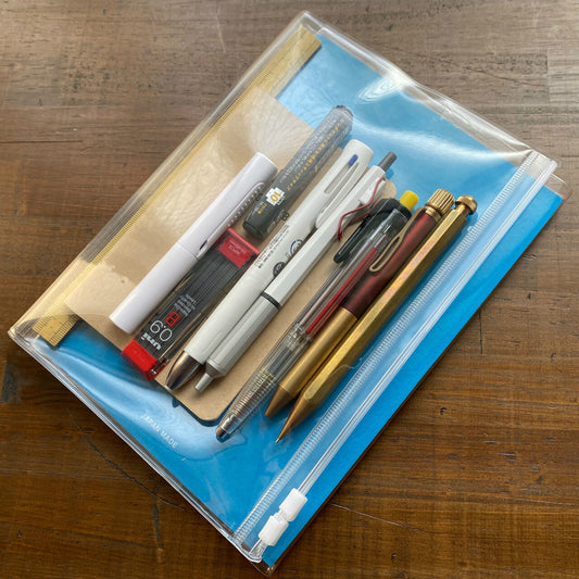 Nouto A5-Size Transparent Notebook Cover with Zipper Pocket