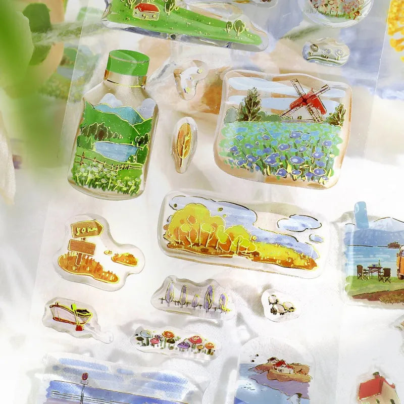 Traveling Scenery Crystal Stickers