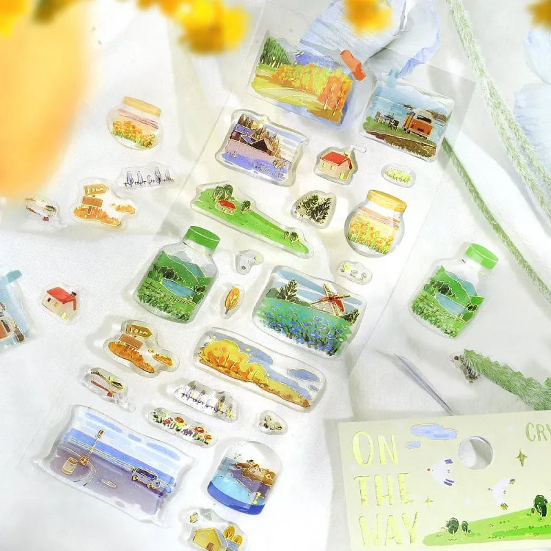 Traveling Scenery Crystal Stickers