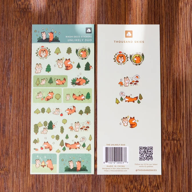 Unlikely Duo Washi Sticker Sheet