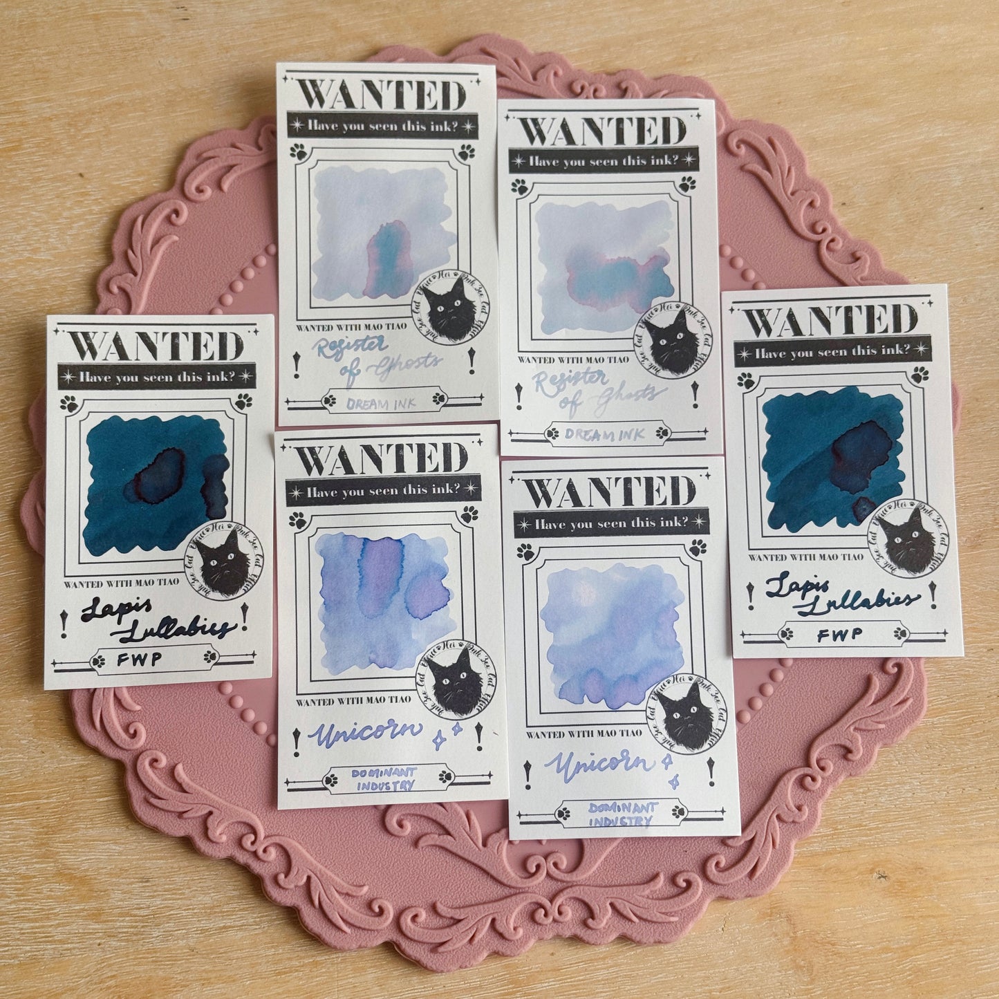 Wanted Ink Swatch Cards