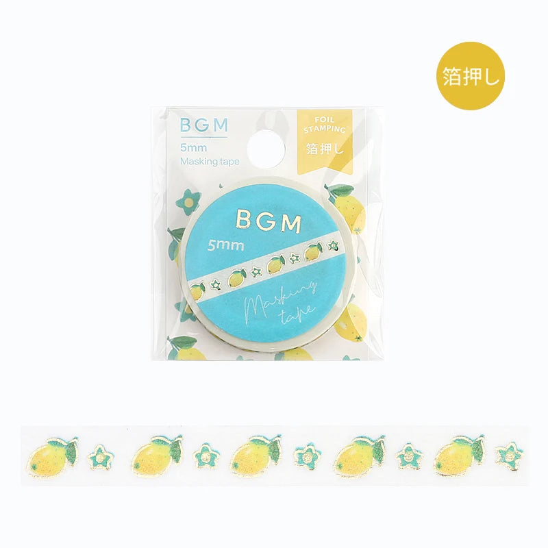 Lemon and Flowers - Foil Stamped Washi Tape