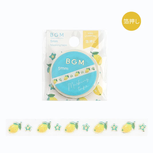 Lemon and Flowers - Foil Stamped Washi Tape