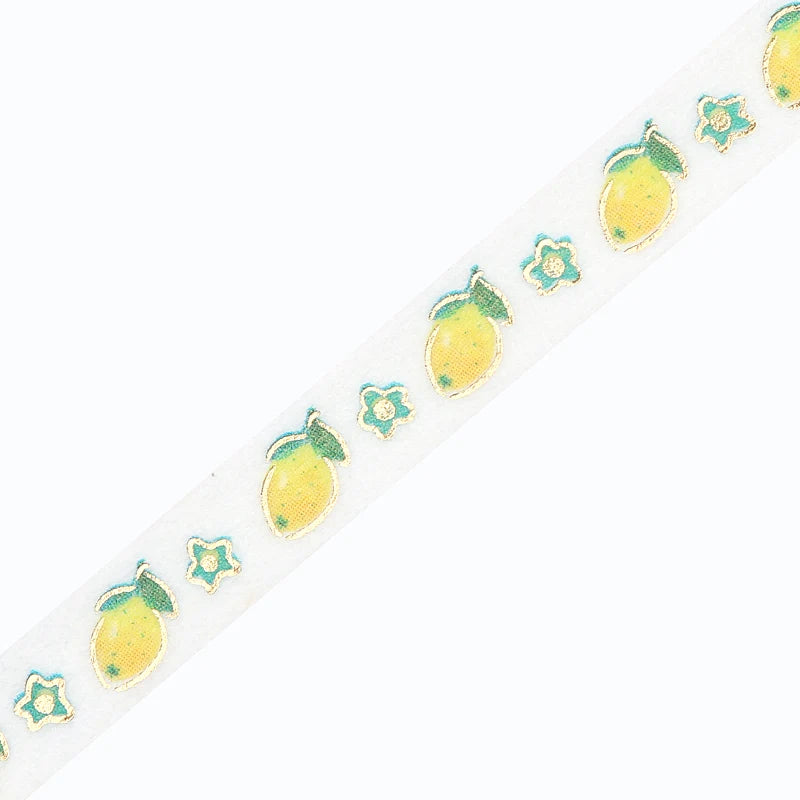 Lemon and Flowers - Foil Stamped Washi Tape