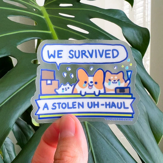 We Survived a Stolen Truck Vinyl Sticker (Transparent)
