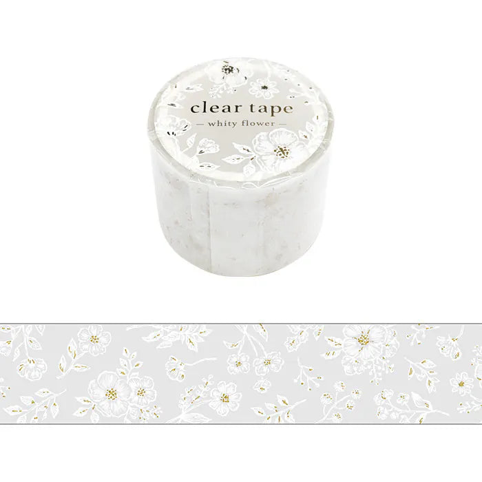 Whity Flower Clear Tape