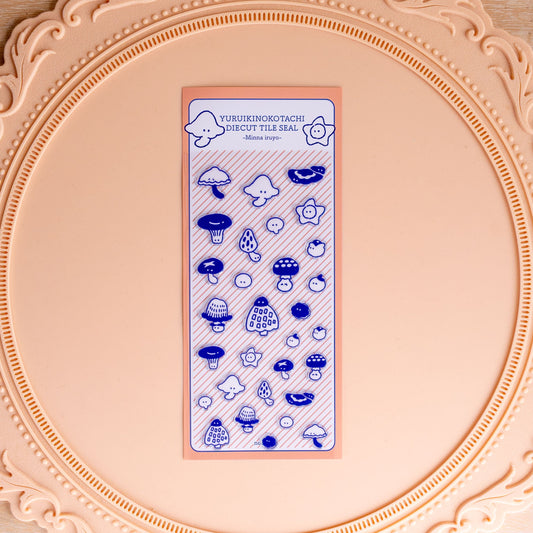 Yurui Kinoko-tachi Die-Cut Tile Stickers