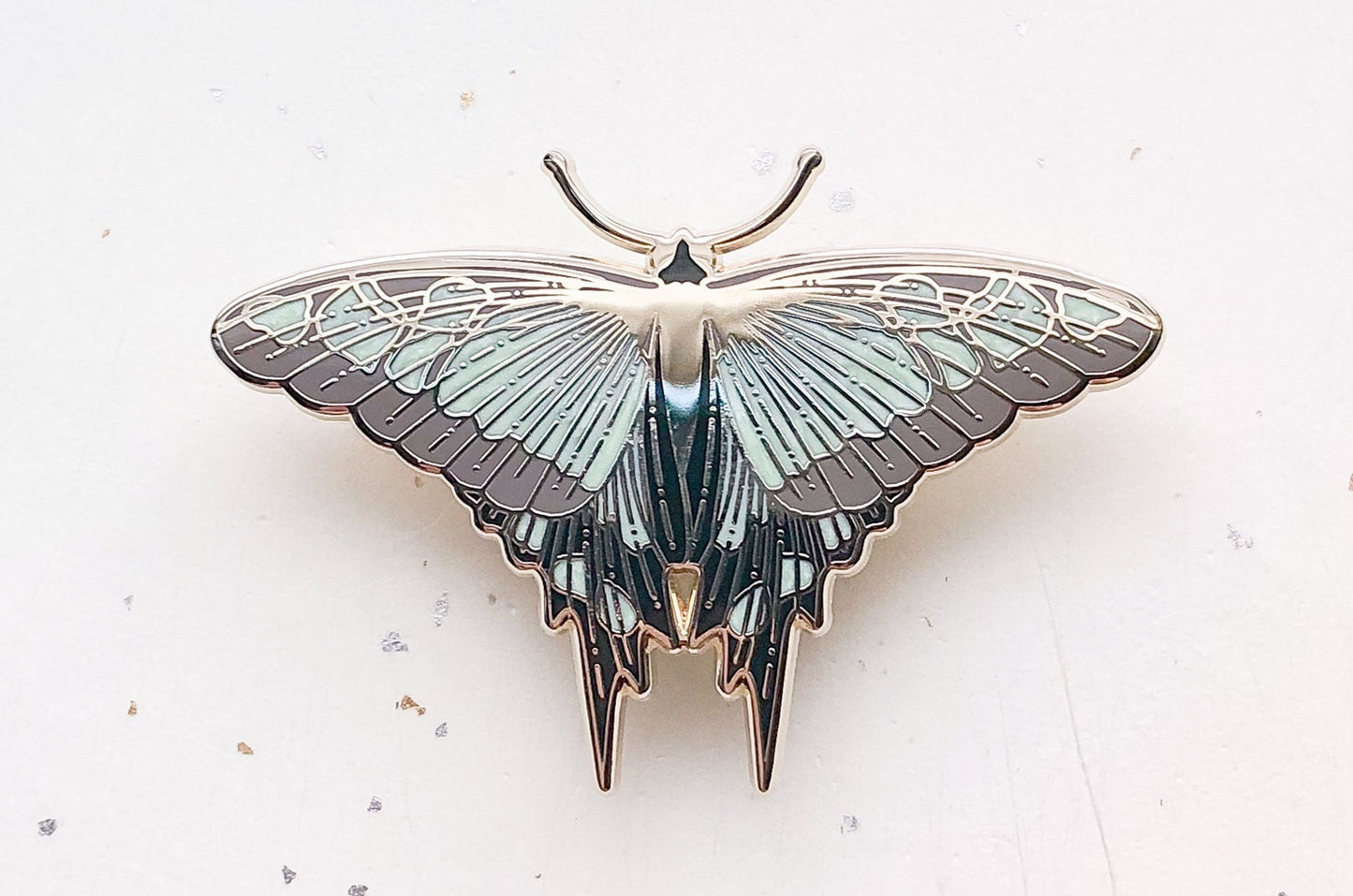 Glassy Bluebottle Butterfly (Graphium Cloanthus) Enamel Pin