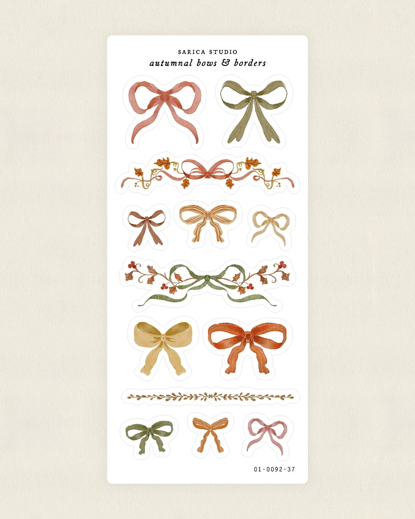 Autumnal Bows & Borders Stickers