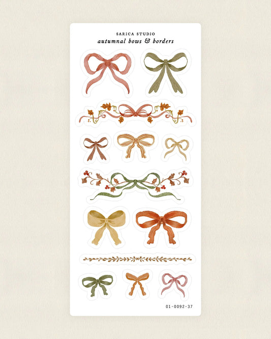 Autumnal Bows & Borders Stickers