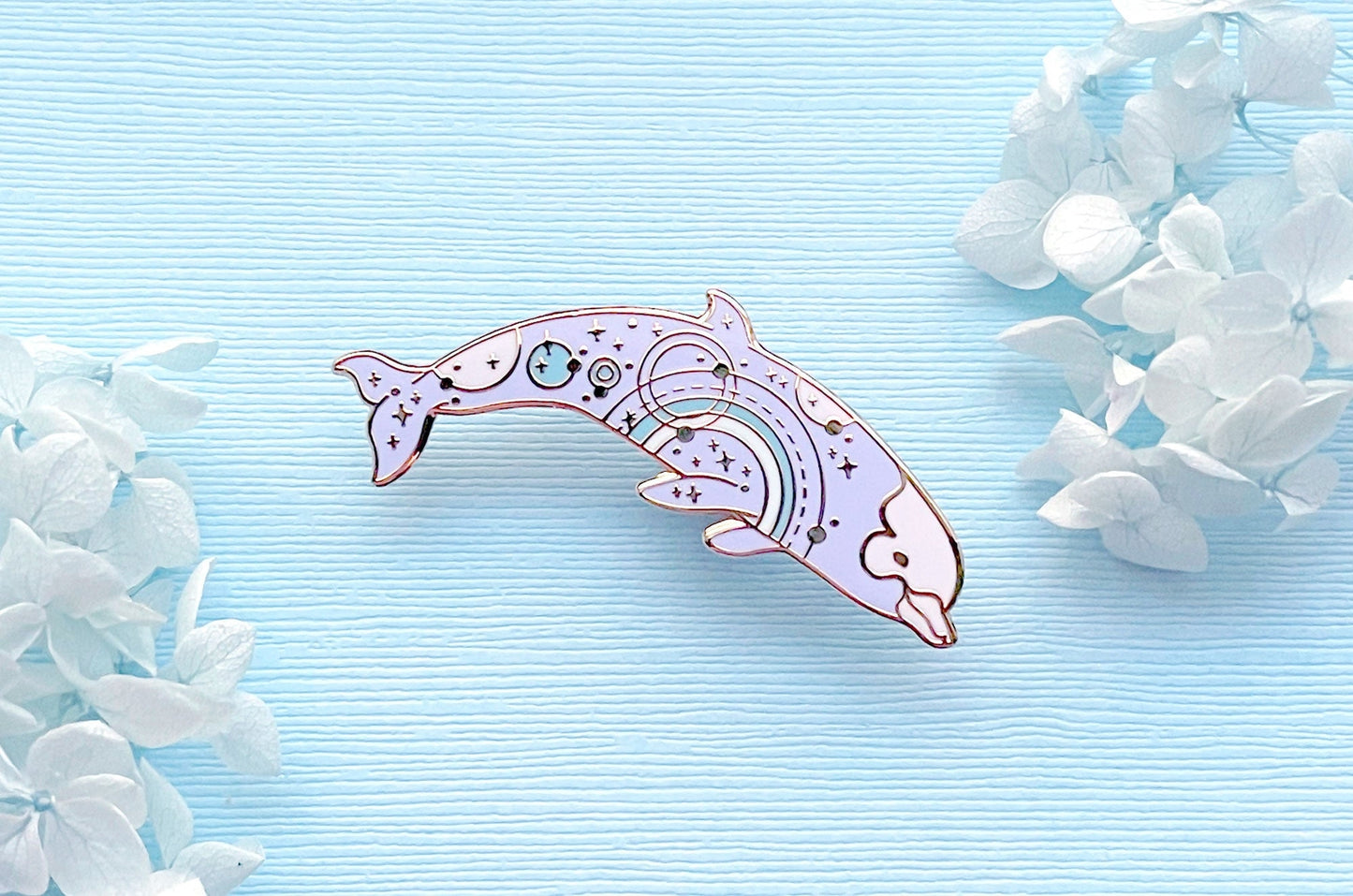 Orbital Glow Bottlenose Whale Enamel Pin