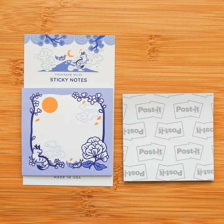 Blue Porcelain Sticky Notes