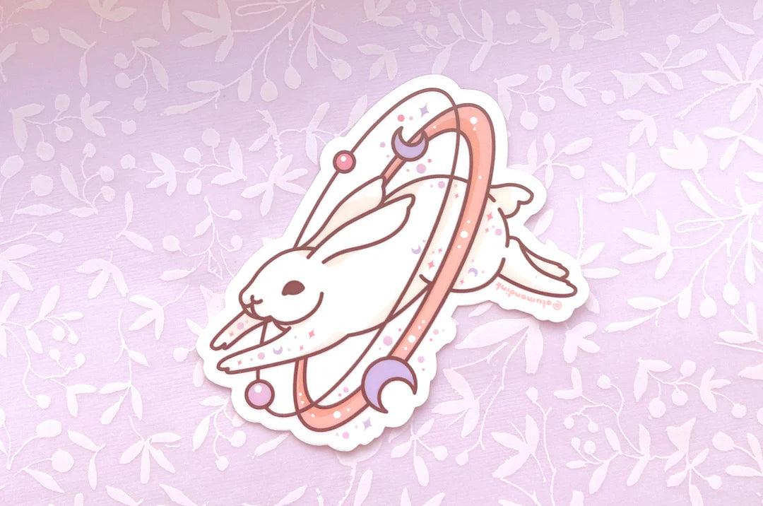 Cosmic Rabbit Clear Vinyl Sticker