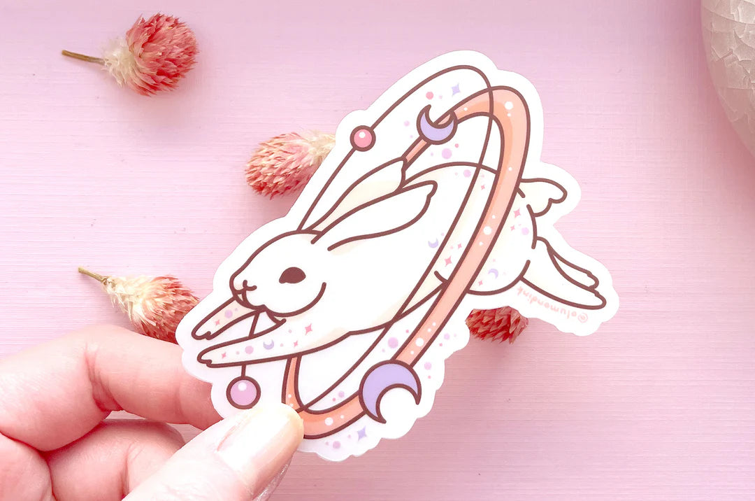 Cosmic Rabbit Clear Vinyl Sticker