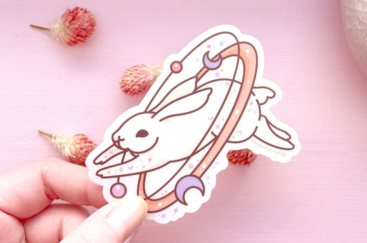 Cosmic Rabbit Clear Vinyl Sticker