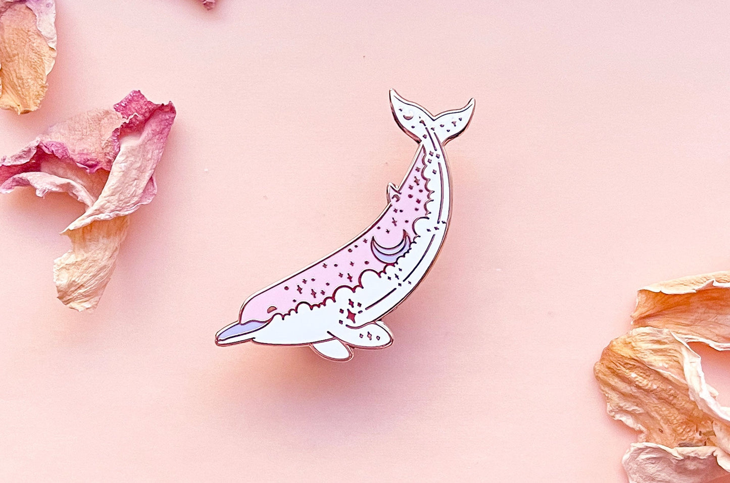 Moon Bow Baird's Beaked Whale Enamel Pin