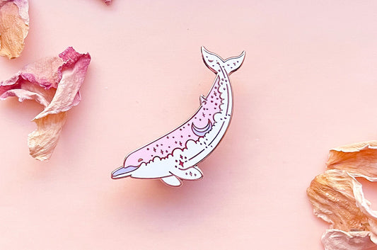 Moon Bow Baird's Beaked Whale Enamel Pin