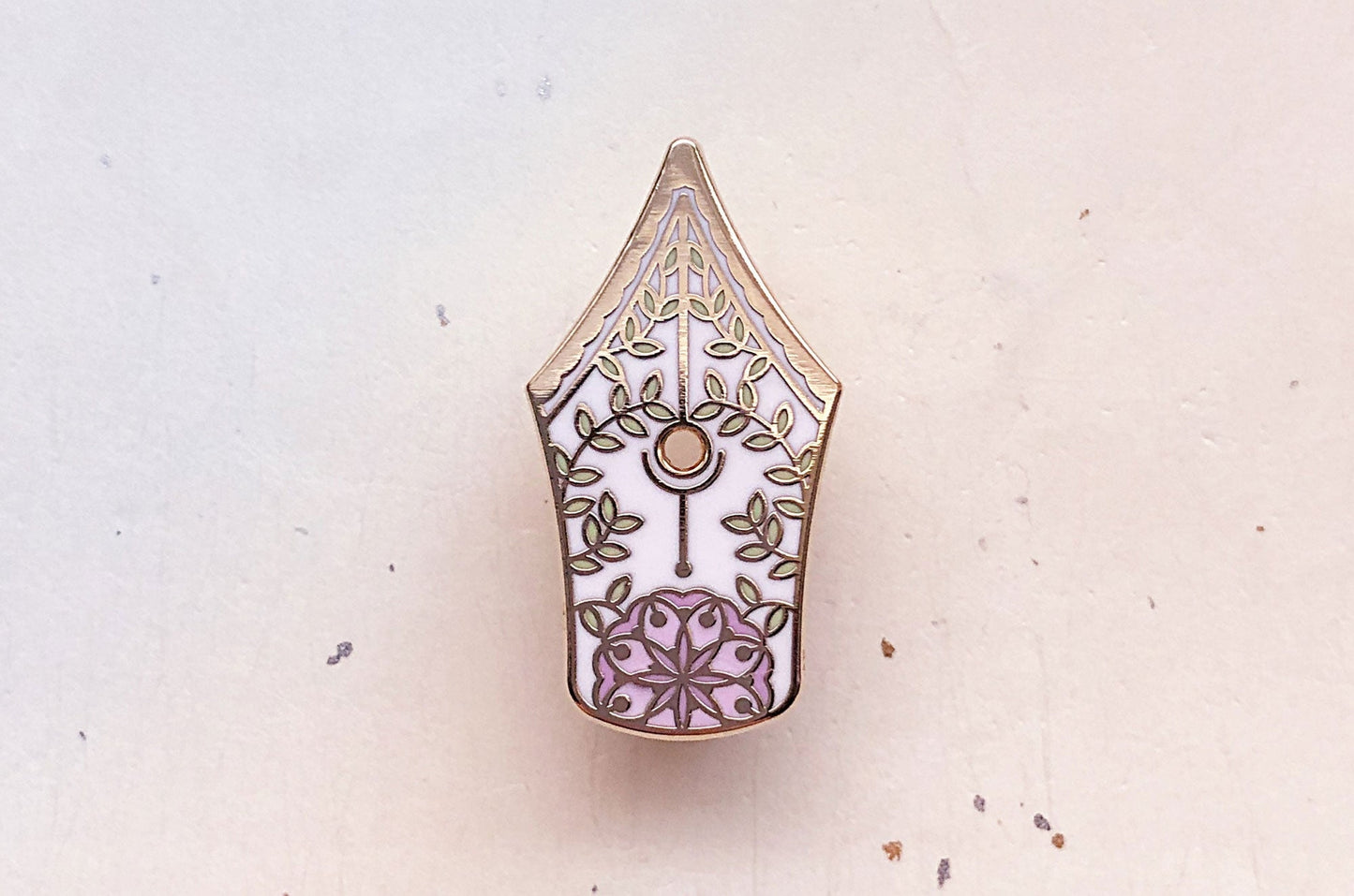 Floral Fountain Pen Enamel Pin