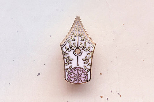 Floral Fountain Pen Enamel Pin